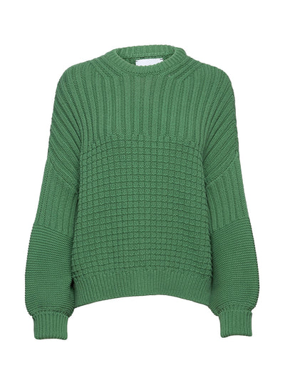 The Knotty Ones Delčia fern green cotton sweater at Collagerie