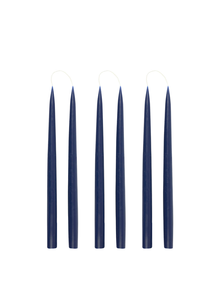 Danish taper candles in denim blue (set of 6) Candles & Candleware Rebecca Udall    - Collagerie