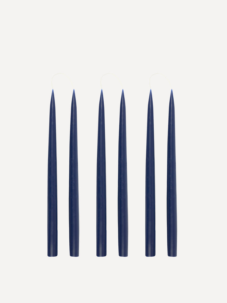 Danish taper candles in denim blue (set of 6) Candles & Candleware Rebecca Udall    - Collagerie
