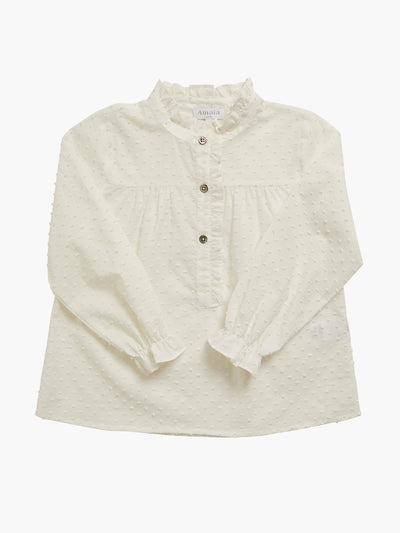 Amaia Off white plumetis Diana blouse at Collagerie