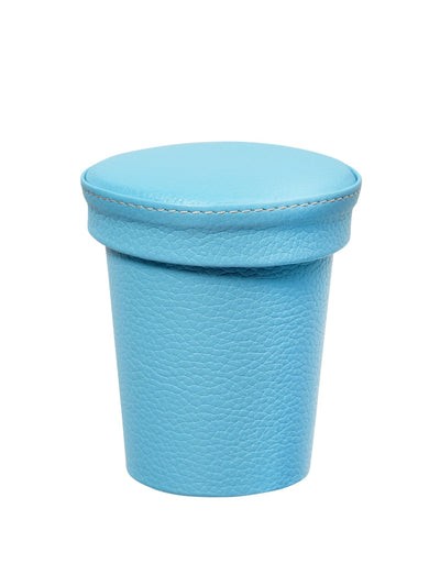 Noble Macmillan Chelsea leather dice cup in pale blue at Collagerie