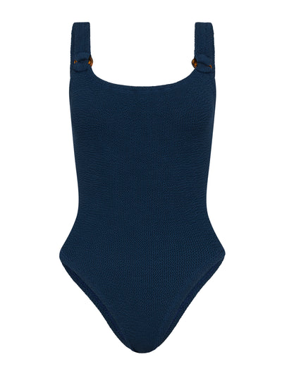 Hunza G Navy domino swim with tonal hoops at Collagerie