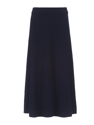 Rae Feather Navy wool Donegal swing skirt at Collagerie