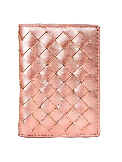 Aspinal Of London Double fold credit card holder in pink at Collagerie