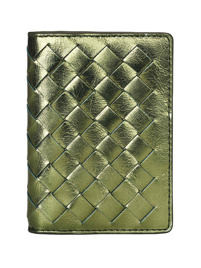 Aspinal Of London Double fold credit card holder in green at Collagerie