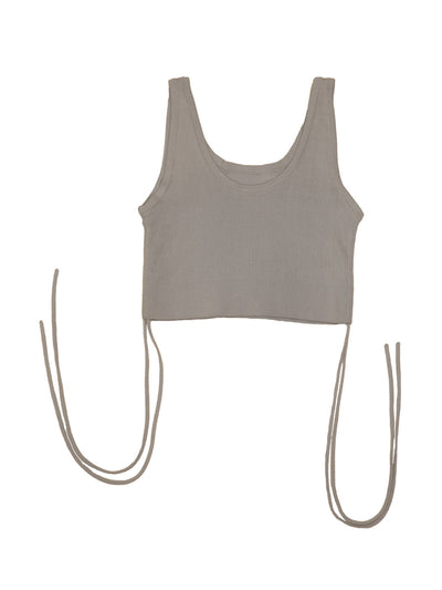 The Knotty Ones Drebulė silver grey cotton crop top at Collagerie
