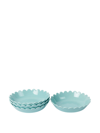 In The Roundhouse Duck egg blue scallop bowls, set of 4 at Collagerie