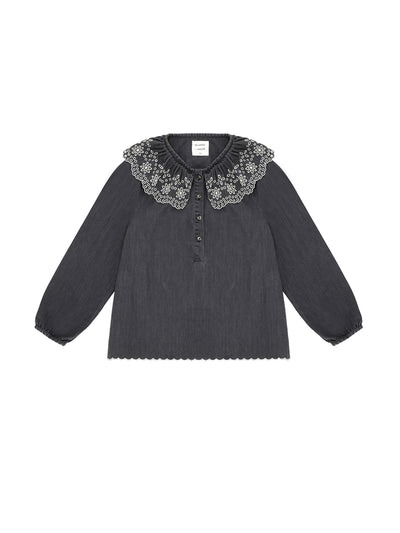 Seventy + Mochi Dylan blouse in washed black at Collagerie