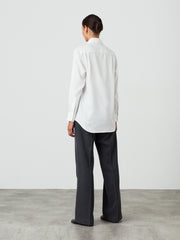 White tencel Boyfriend shirt Shirts With Nothing Underneath    - Collagerie