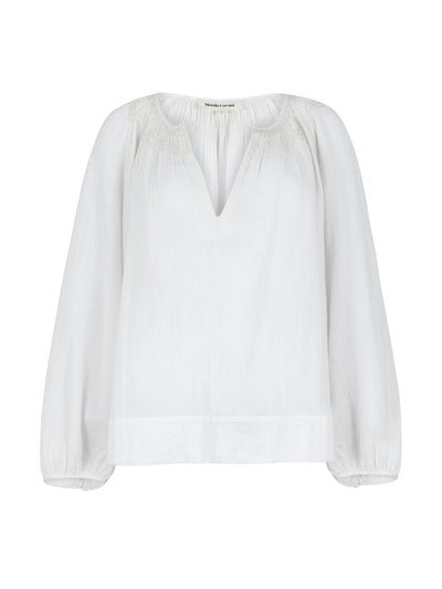 Mondo Corsini Elizabeth panna cotton blouse at Collagerie