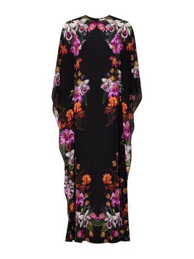 Borgo De Nor Painterly flower Eloise crepe maxi dress at Collagerie