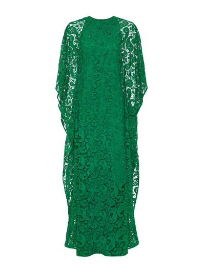 Borgo De Nor Emerald paisley Eloise lace maxi dress at Collagerie