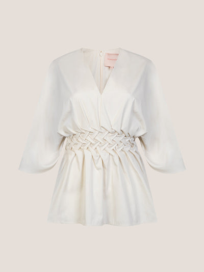 Roksanda Enya ivory cotton top at Collagerie