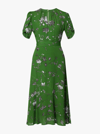 Erdem Green Ophelia vine print midi dress at Collagerie