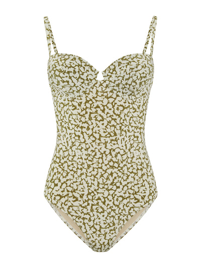 Evarae Holly one piece in ditsy green at Collagerie