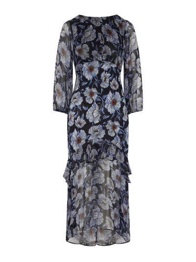 Evarae Iris dress in georgette midnight bloom at Collagerie