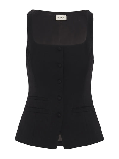 Evarae Jolie waistcoat in cotton black at Collagerie