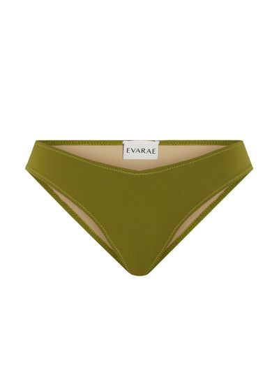 Evarae Lela bikini bottoms in avocado green at Collagerie