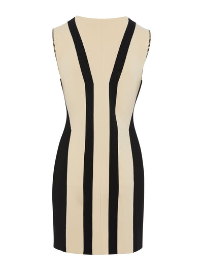 Evarae Monte knitted dress in black and ivory at Collagerie