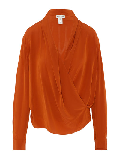 Evarae Ada top in crepe de chine amberglow at Collagerie