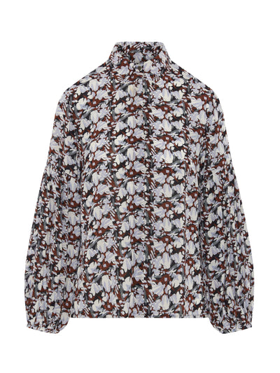 Evarae Nora shirt in crepe de chine ditsy floral at Collagerie