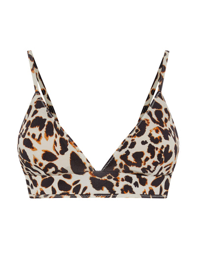 Evarae Sabine bikini top in milo leopard at Collagerie