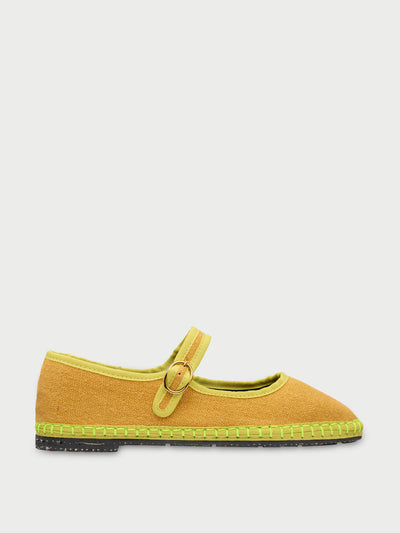 Flabelus Mustard Ebenezer Mary Jane flats at Collagerie