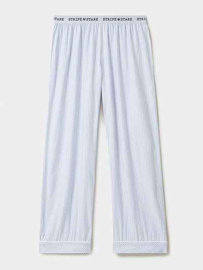 Stripe & Stare Blue stripe soft brushed woven pyjama bottoms at Collagerie