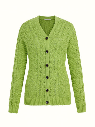 Emilia Wickstead Elmer knit cardigan in green at Collagerie