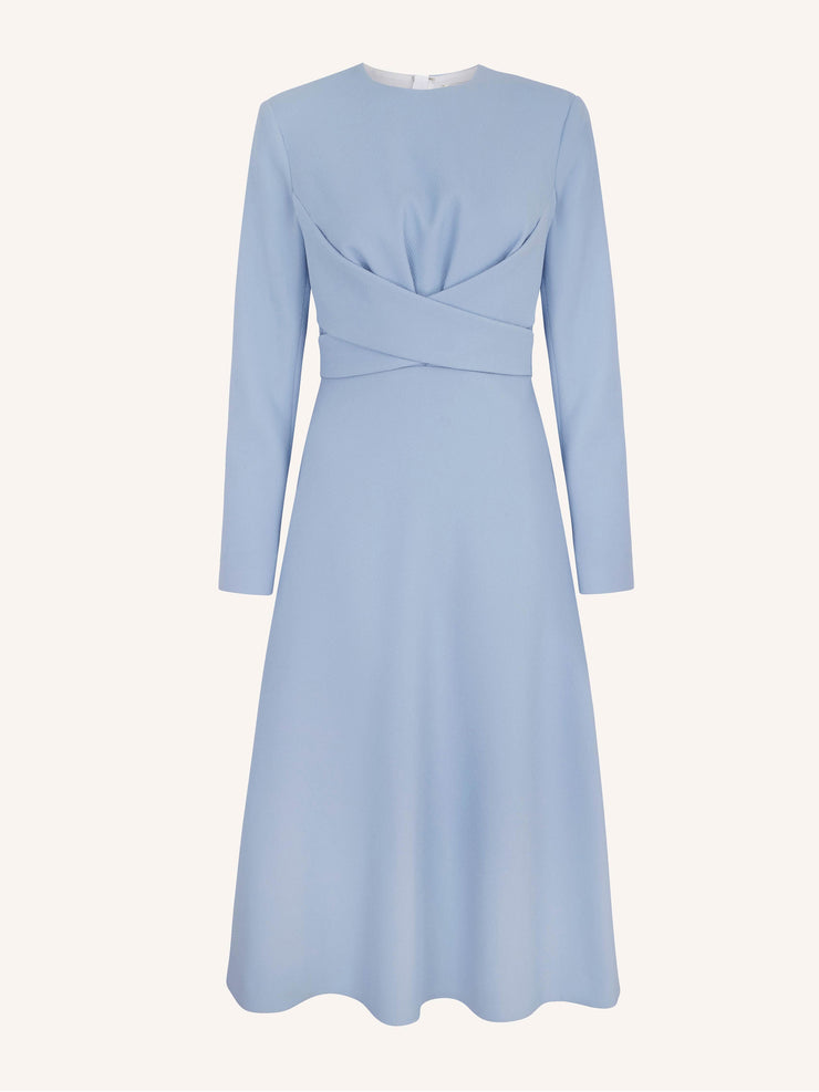 Elta baby-blue wrap-effect double crepe dress Dresses Emilia Wickstead    - Collagerie