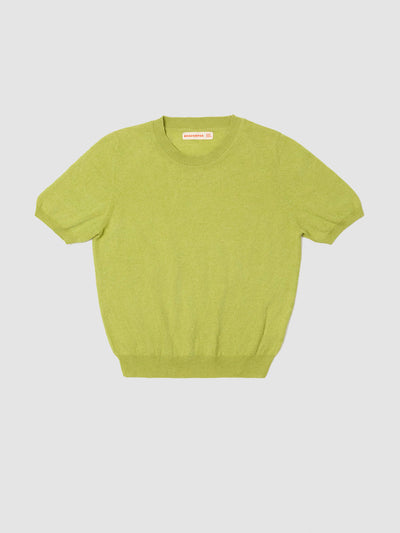 &Daughter Lime Emer cashmere t-shirt at Collagerie