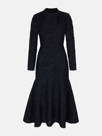 Emilia Wickstead Seneca dress in black embellished wool at Collagerie