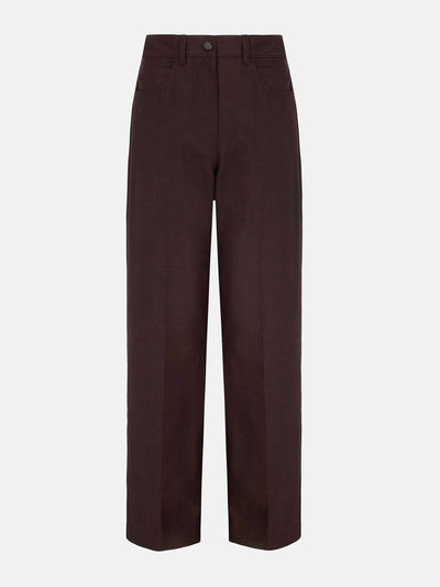 Emilia Wickstead Brinkley trousers in brown merino wool at Collagerie