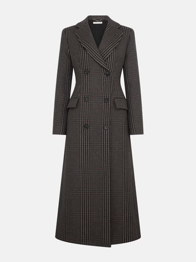 Emilia Wickstead Kelin coat in prince of wales check merino wool at Collagerie