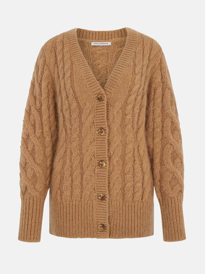 Emilia Wickstead Beige mohair Ross cardigan at Collagerie