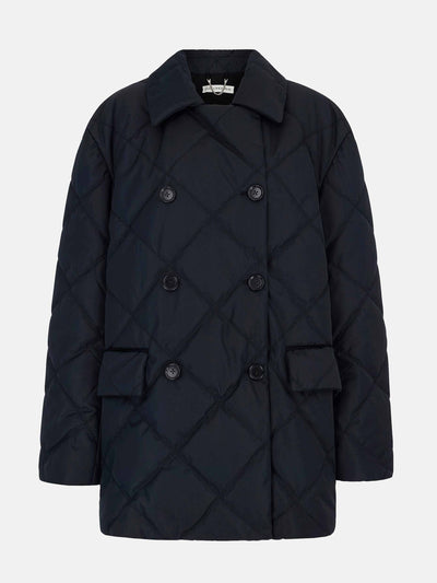 Emilia Wickstead Sophica black puffer quilted jacket at Collagerie