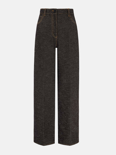 Emilia Wickstead Black and brown Ziggy denim trousers at Collagerie