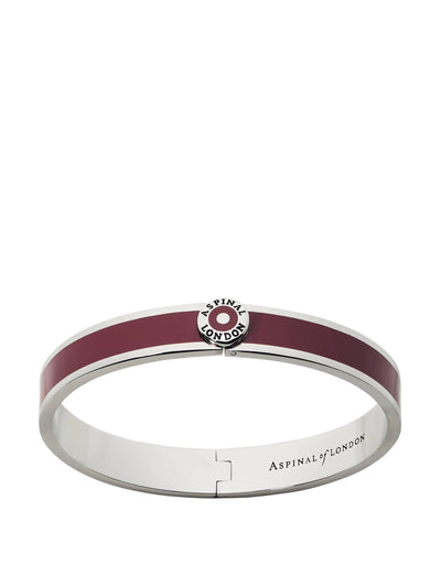 Aspinal Of London Enamel bangle in merlot at Collagerie