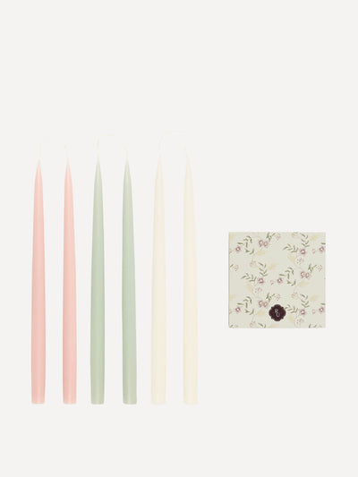 Rebecca Udall Danish taper candles & matches gift set in english garden , hellebore at Collagerie