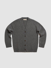 Derby grey Geelong wool Maura v-neck cardigan