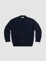 Navy Geelong wool Maura v-neck cardigan