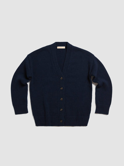 &Daughter Navy Geelong wool Maura v-neck cardigan at Collagerie