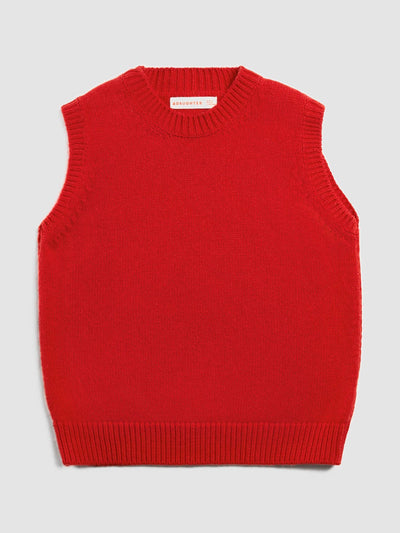 &Daughter Poppy red wool Delma crewneck tank at Collagerie