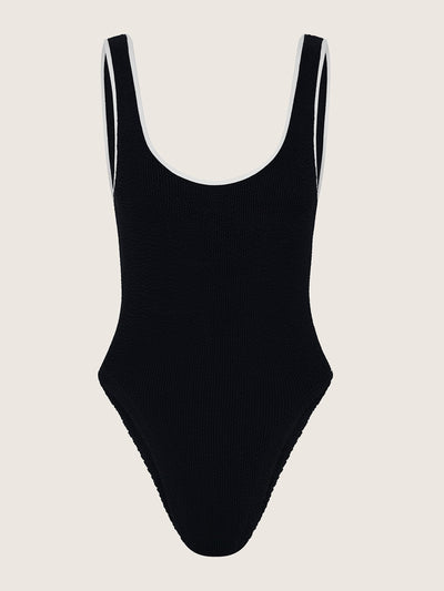 Hunza G Black and white Faye swimsuit at Collagerie