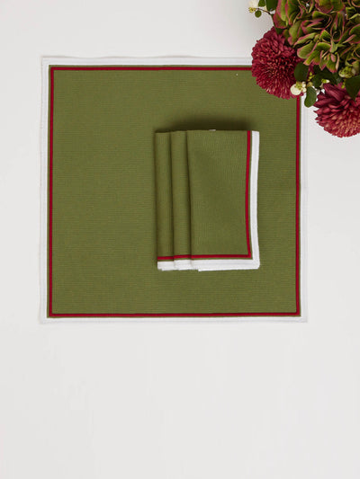 Maison Margaux Festive green napkins, set of 4 at Collagerie