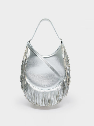 J&M Davidson Silver flap fiesta shoulder bag at Collagerie
