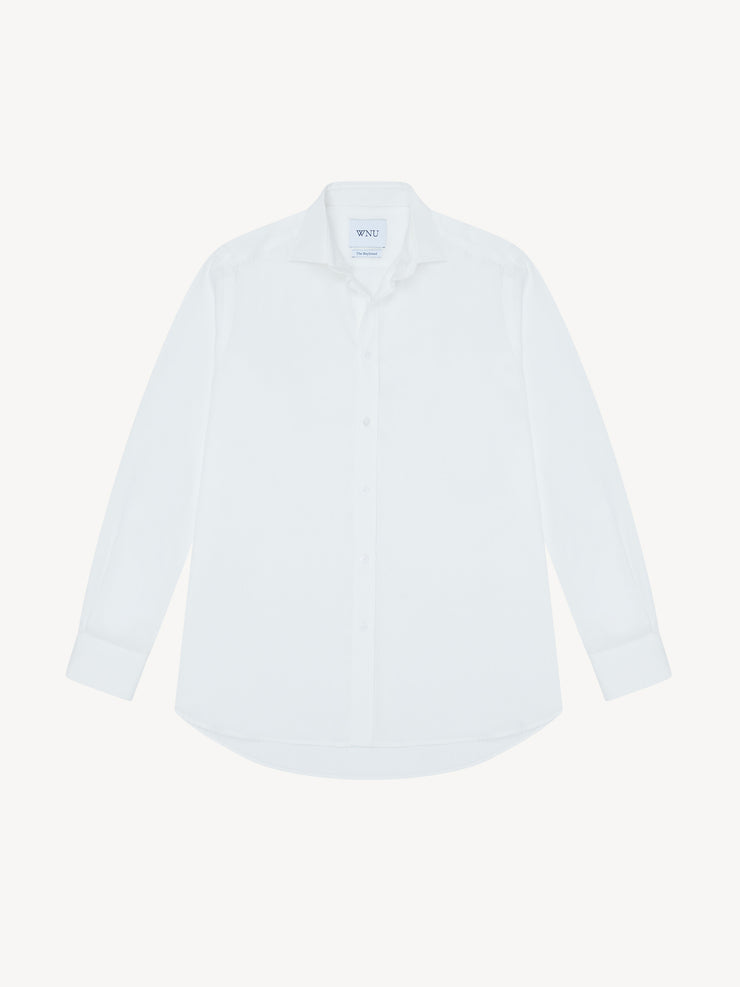 White tencel Boyfriend shirt Shirts With Nothing Underneath    - Collagerie