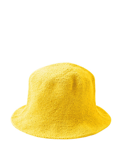 BrunnaCo Florette crochet bucket hat in yellow at Collagerie