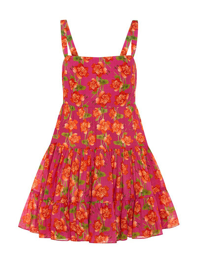 Borgo De Nor Freddie cotton mini dress in Sugar Tip fuschia at Collagerie