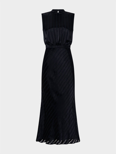 Saloni Black Fleur F silk dress at Collagerie